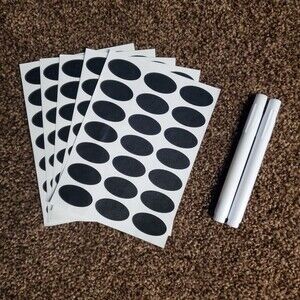 105ct. Blackboard Label Stickers & Bottle Tags - Reusable Small Oval 1.25"x.75"
